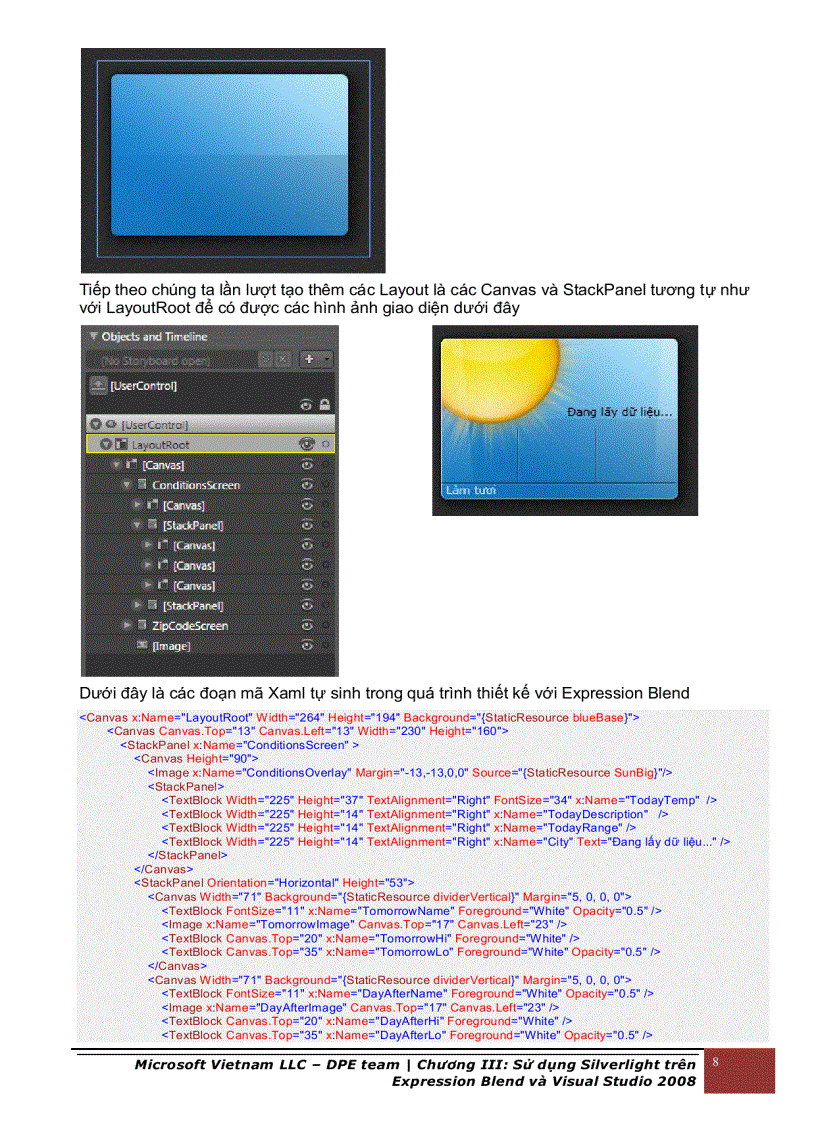 image for page Sử dụng silverlight trên expression blend và visual studio 2008