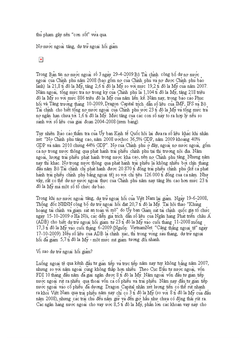 image for page Dự trữ ngoại hối 2010