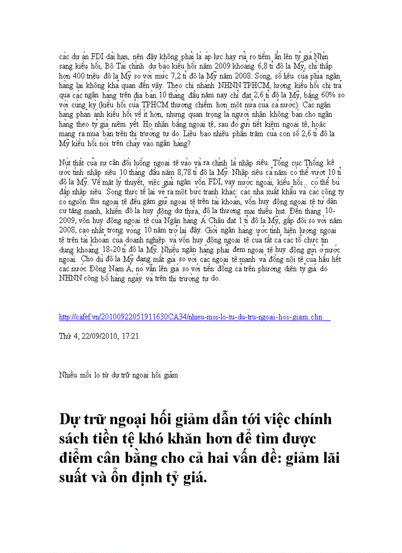 image for page Dự trữ ngoại hối 2010