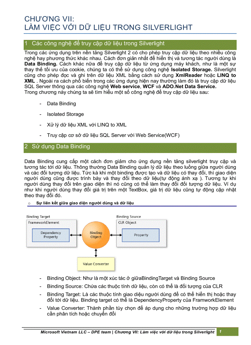 image for page Làm việc với dữ liệu trong silverlight