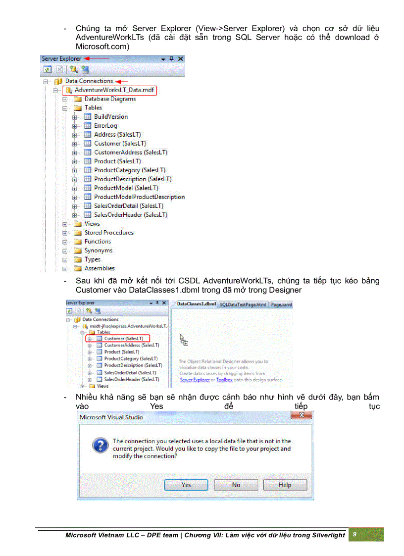 image for page Làm việc với dữ liệu trong silverlight