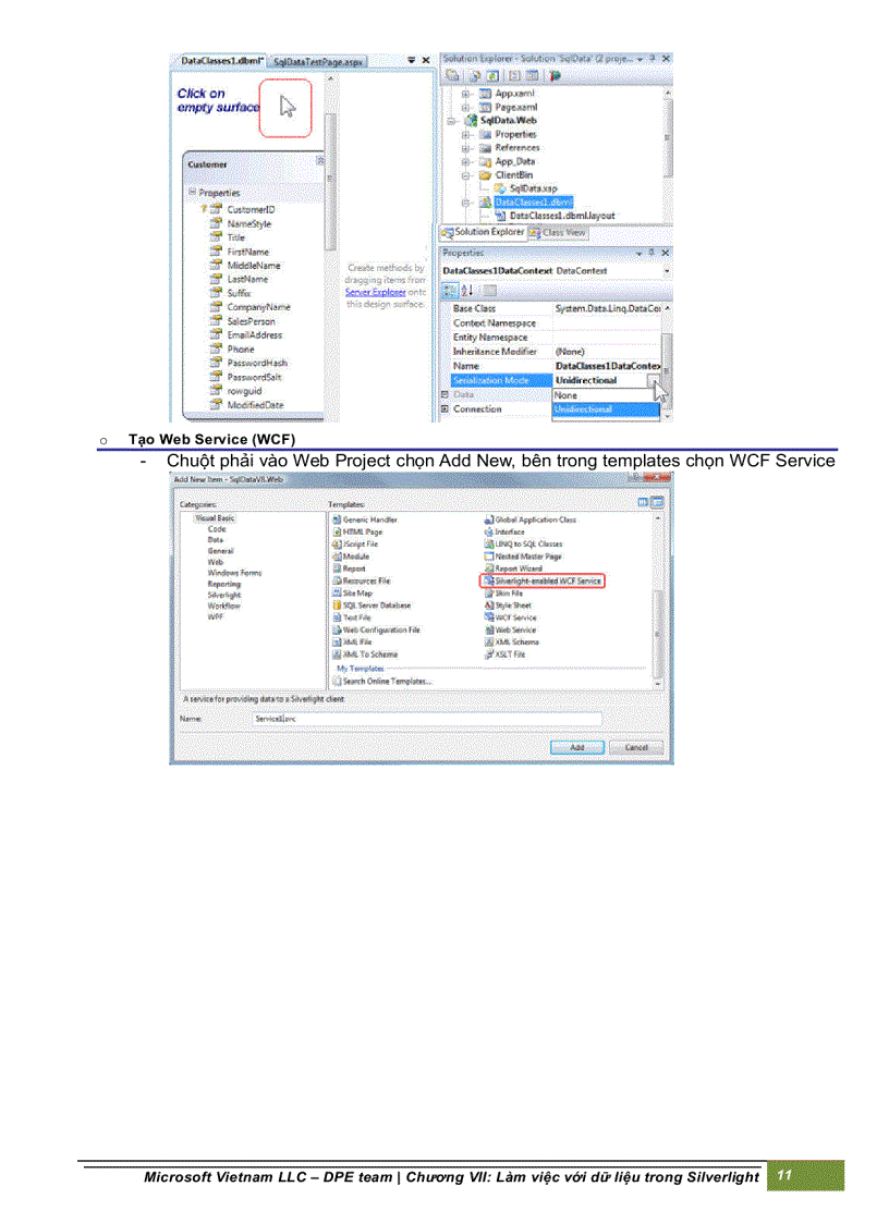image for page Làm việc với dữ liệu trong silverlight