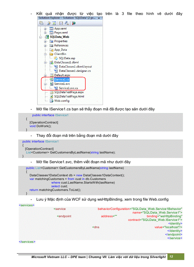 image for page Làm việc với dữ liệu trong silverlight