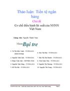 Cơ chế điều hành lãi suất của NHNN Việt Nam