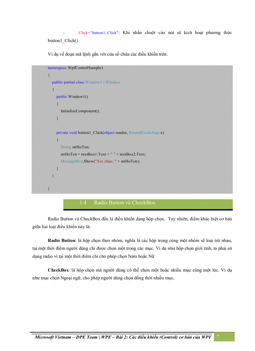 image for page Các điều khiển control cơ bản của wpf