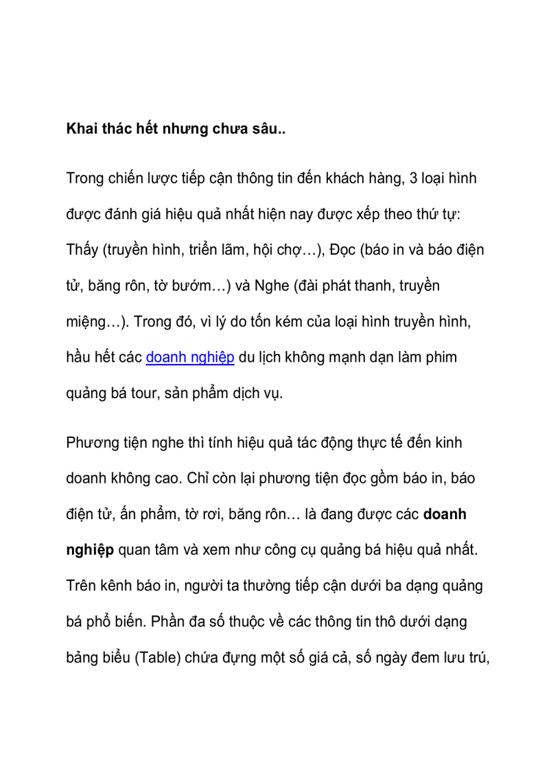 image for page Đơn vị Kinh doanh du Lịch khai thác chiến lược PR