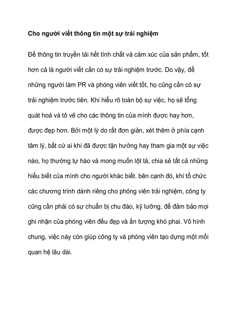 image for page Đơn vị Kinh doanh du Lịch khai thác chiến lược PR