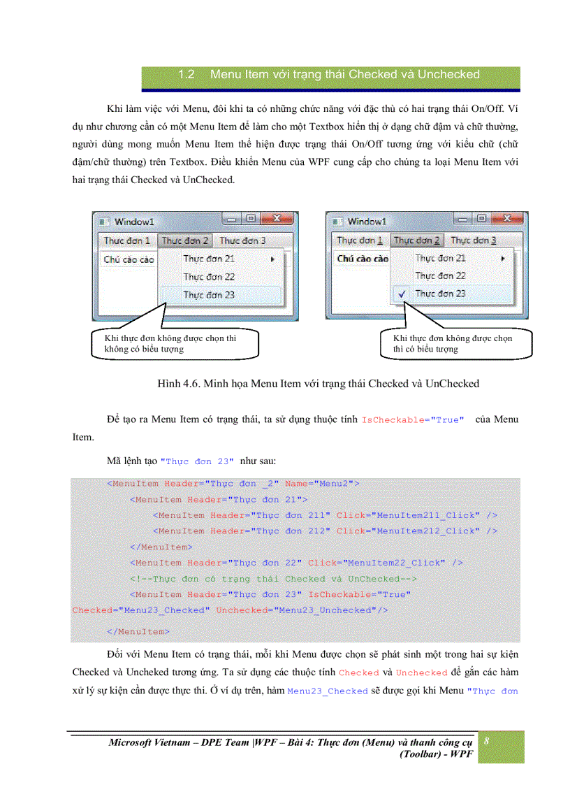 image for page Thực đơn menu và thanh công cụ toolbar wpf