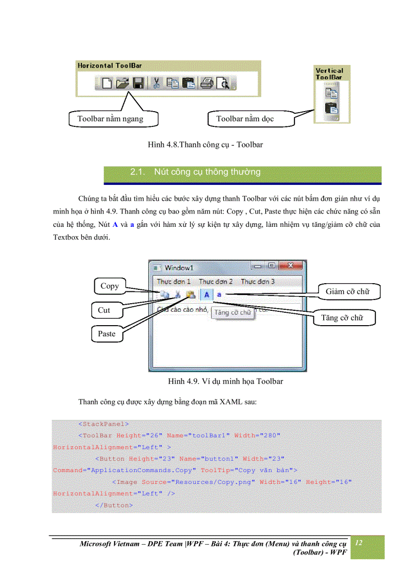 image for page Thực đơn menu và thanh công cụ toolbar wpf