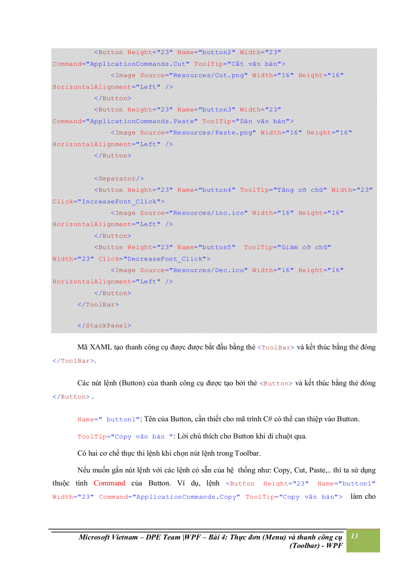 image for page Thực đơn menu và thanh công cụ toolbar wpf