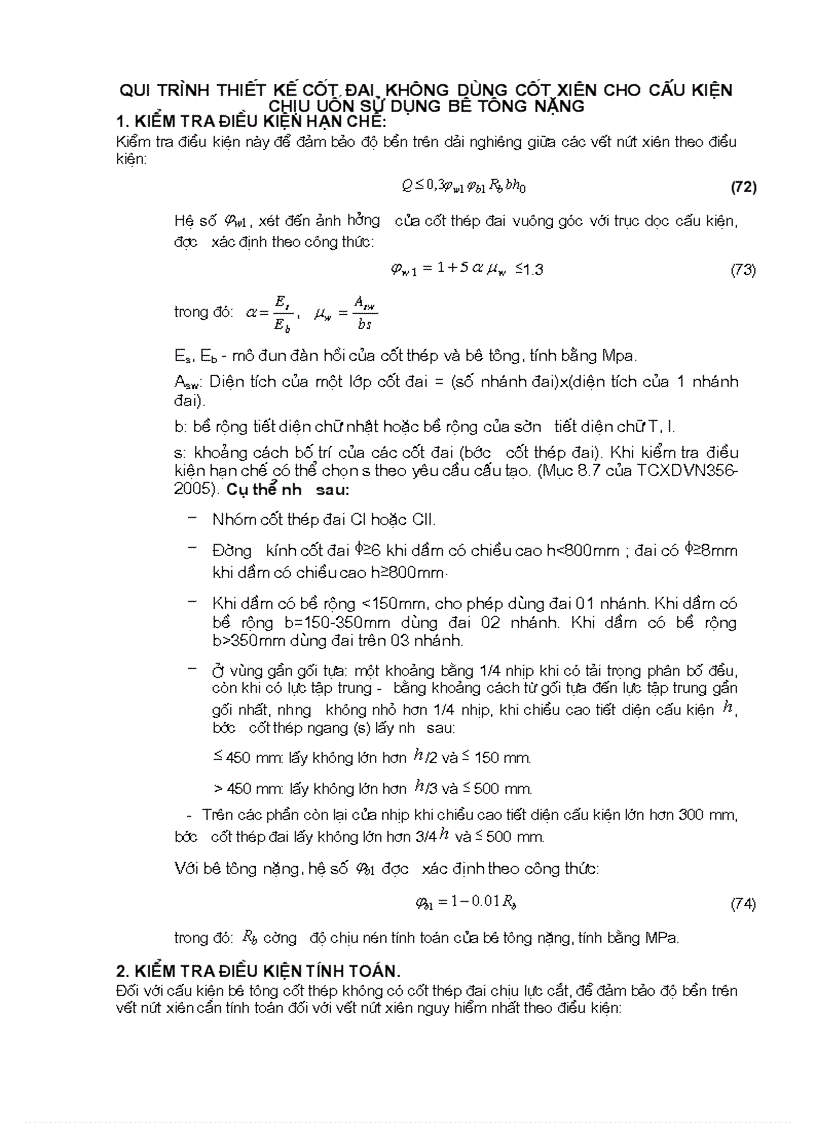 image for page Qui trình thiết kế cốt đai không dùng cốt xiên cho cấu kiện chịu uốn sử dụng bê tông nặng