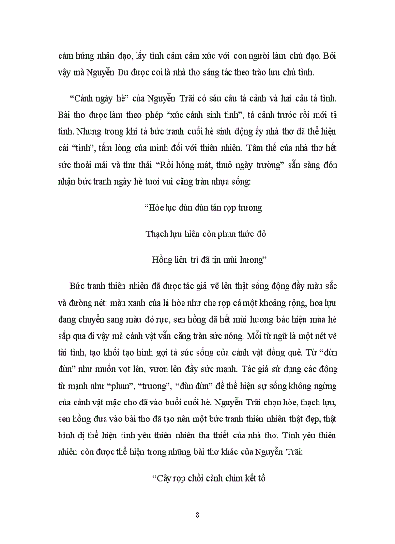 image for page Văn học trung đại So sánh hai bài thơ Cảnh ngày hè của Nguyễn Trãi và Độc Tiểu Thanh kí của Nguyễn Du