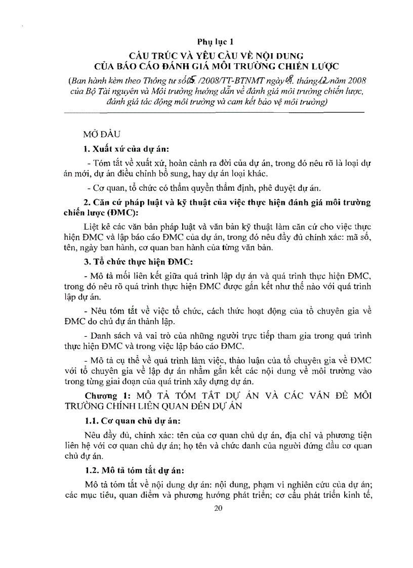 image for page Thông tư 05 2008 BTNMT Hướng dẫn ĐTM ĐCM CKBVMT