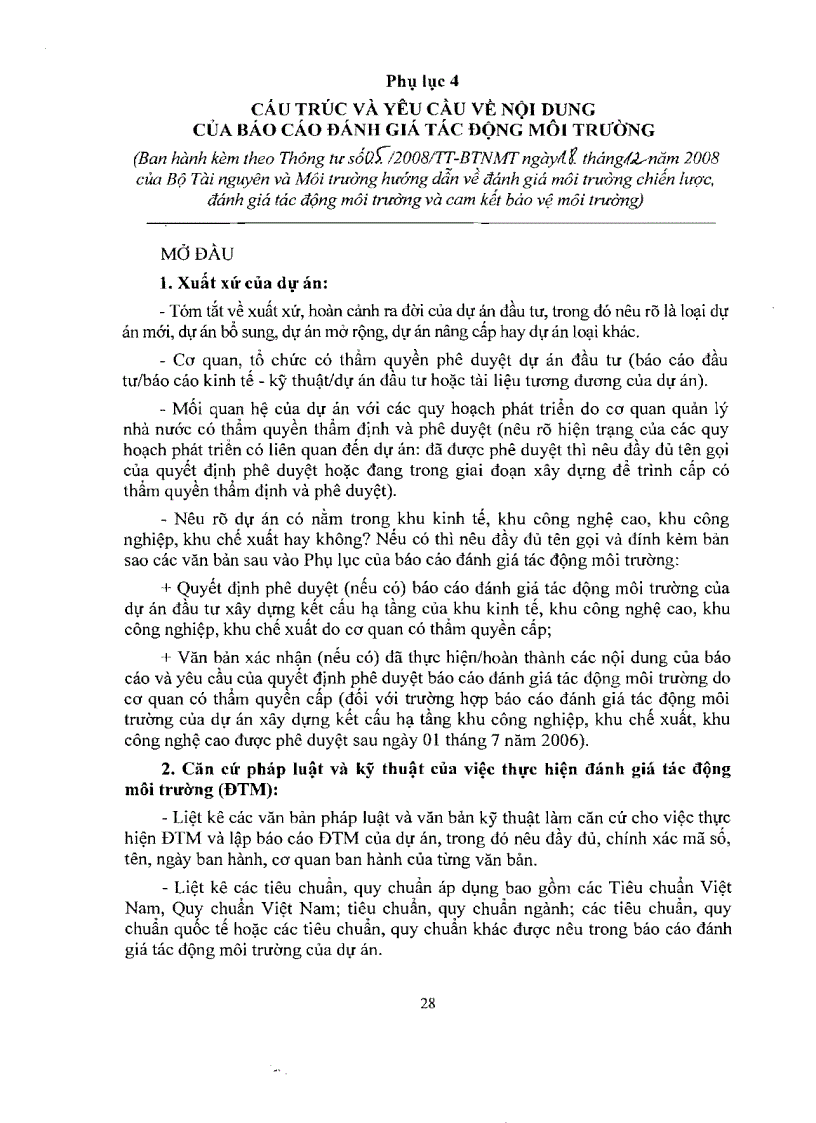 image for page Thông tư 05 2008 BTNMT Hướng dẫn ĐTM ĐCM CKBVMT