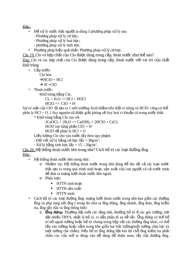 image for page Đề Cương ôn tập cấp thoát nước