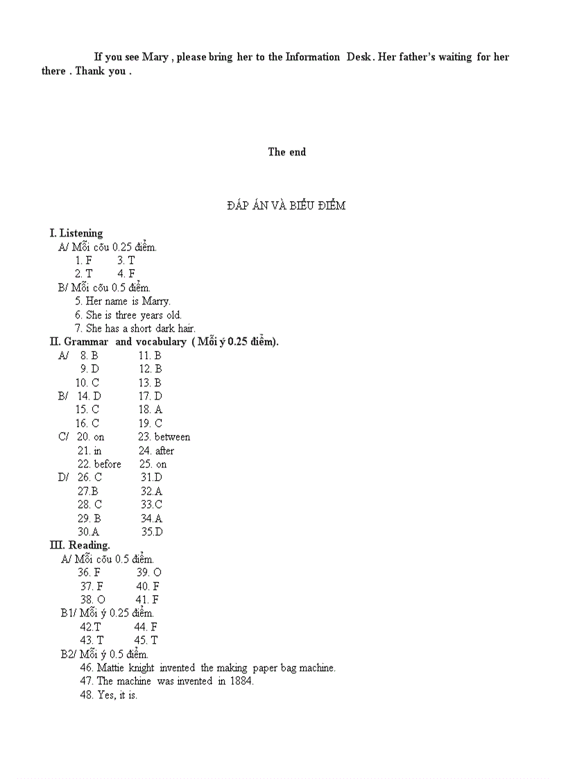 image for page Đề thi thử HSG Tiếng Anh 8 Đề 20