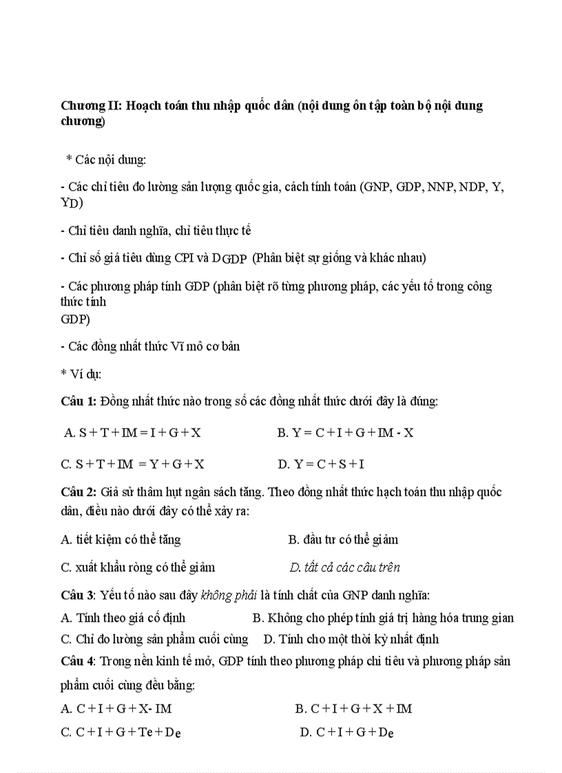 image for page Đề cương ôn tập kinh tế vĩ mô 1