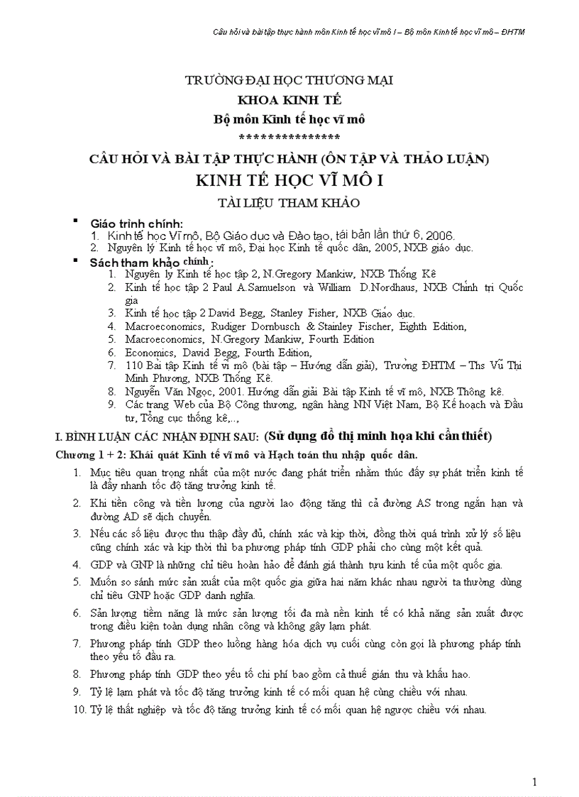 image for page Câu hỏi và bài tập thực hành kinh tế vĩ mô