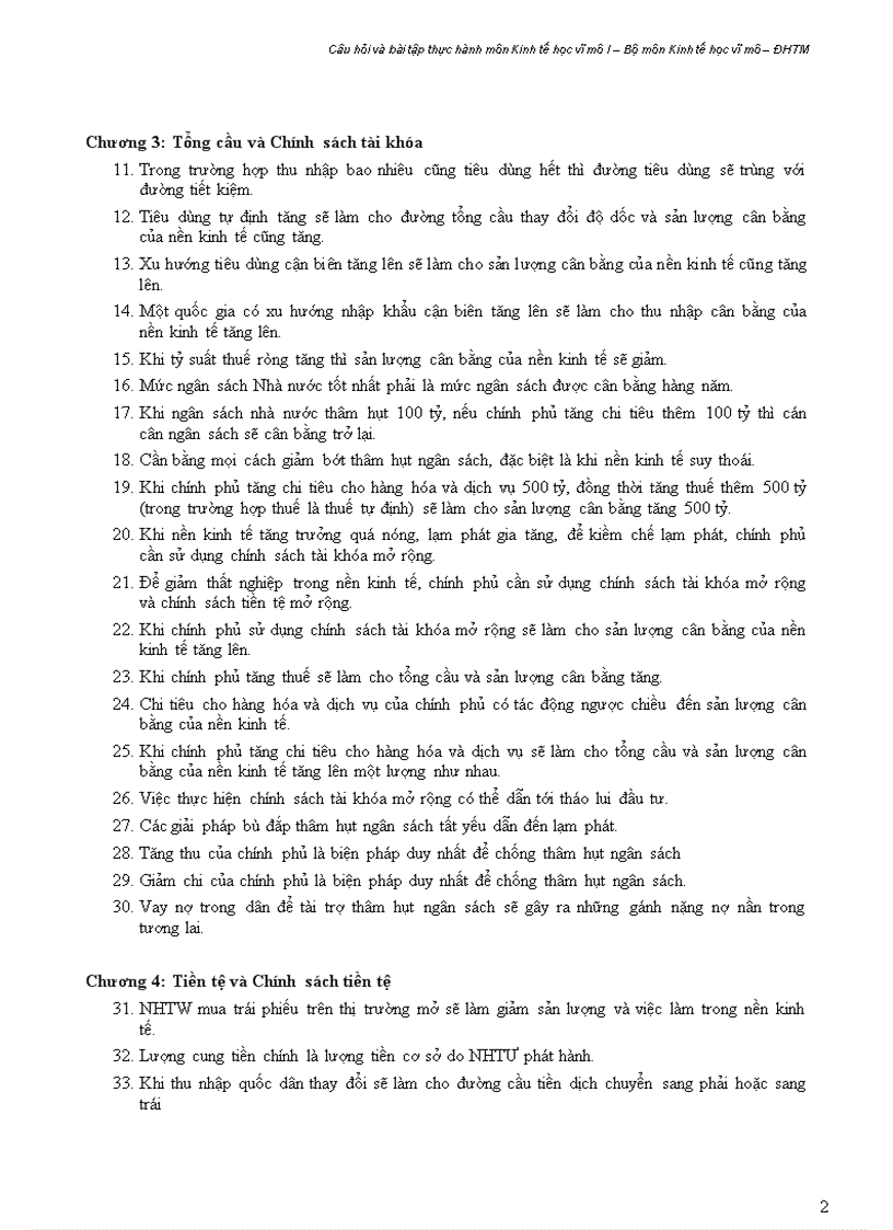 image for page Câu hỏi và bài tập thực hành kinh tế vĩ mô