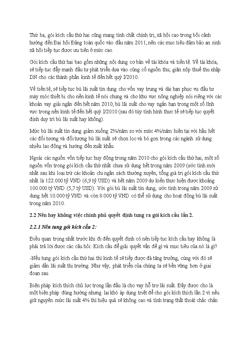 image for page Đề thảo luận kinh tế học vĩ mô về gói kích cầu 2