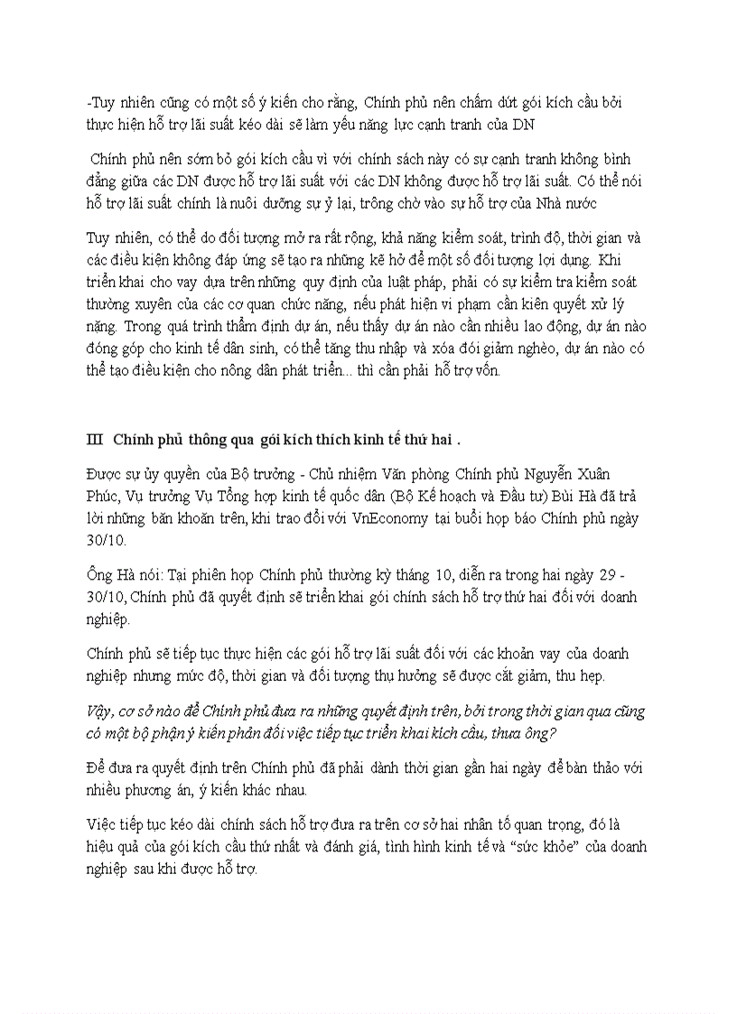 image for page Đề thảo luận kinh tế học vĩ mô về gói kích cầu 2