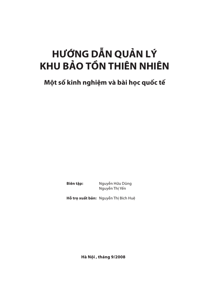 Hướng dẫn quản lý khu bảo tồn thiên nhiên