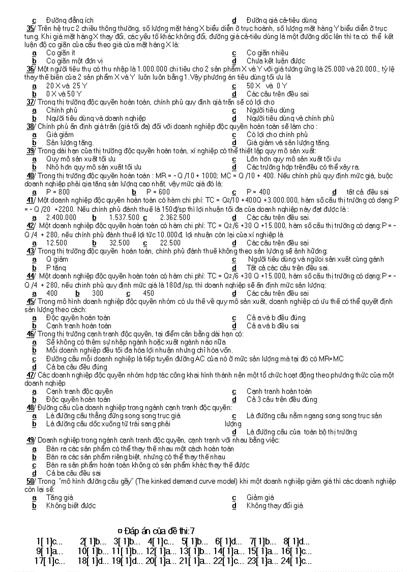 image for page Đề thi trắc nghiêm kinh tế vi mô 3 đề