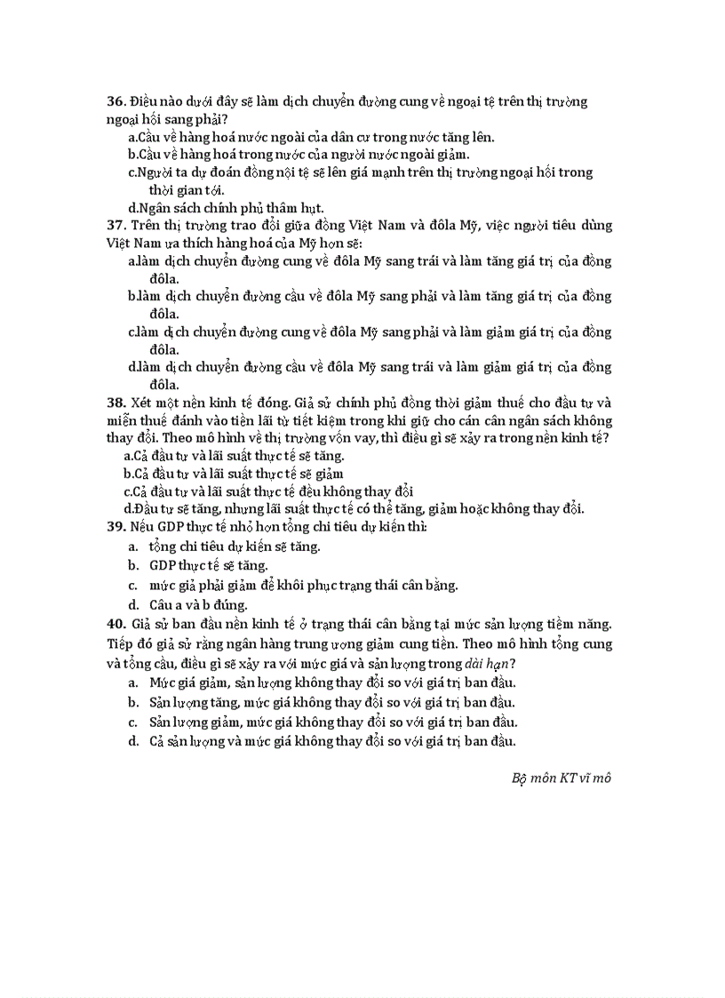 image for page Mẫu đề thi ktvm ĐH kinh tế