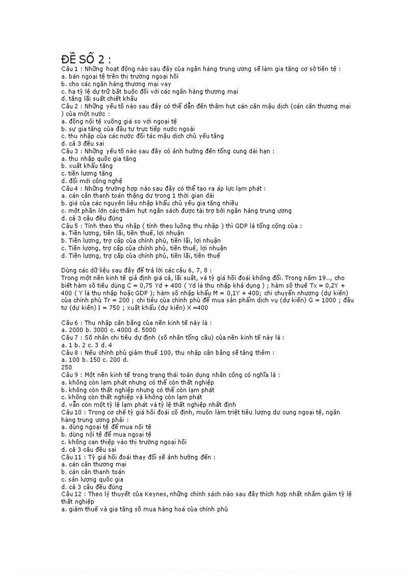 image for page Đề thi trắc nghiệm Kinh tế vĩ mô khóa trước