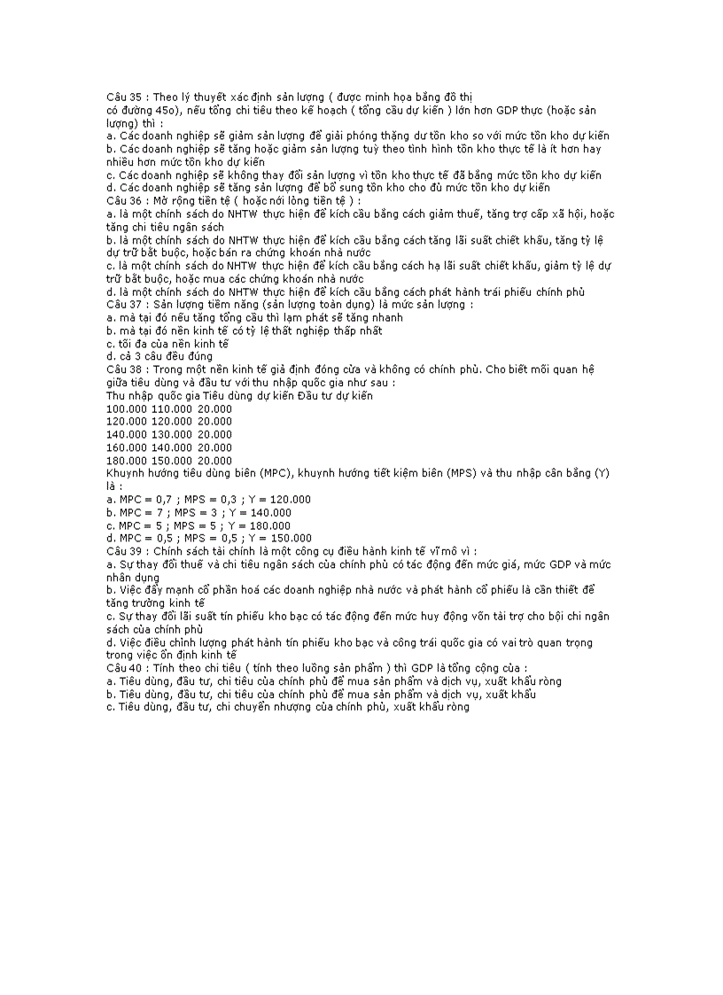 image for page Đề thi trắc nghiệm Kinh tế vĩ mô khóa trước