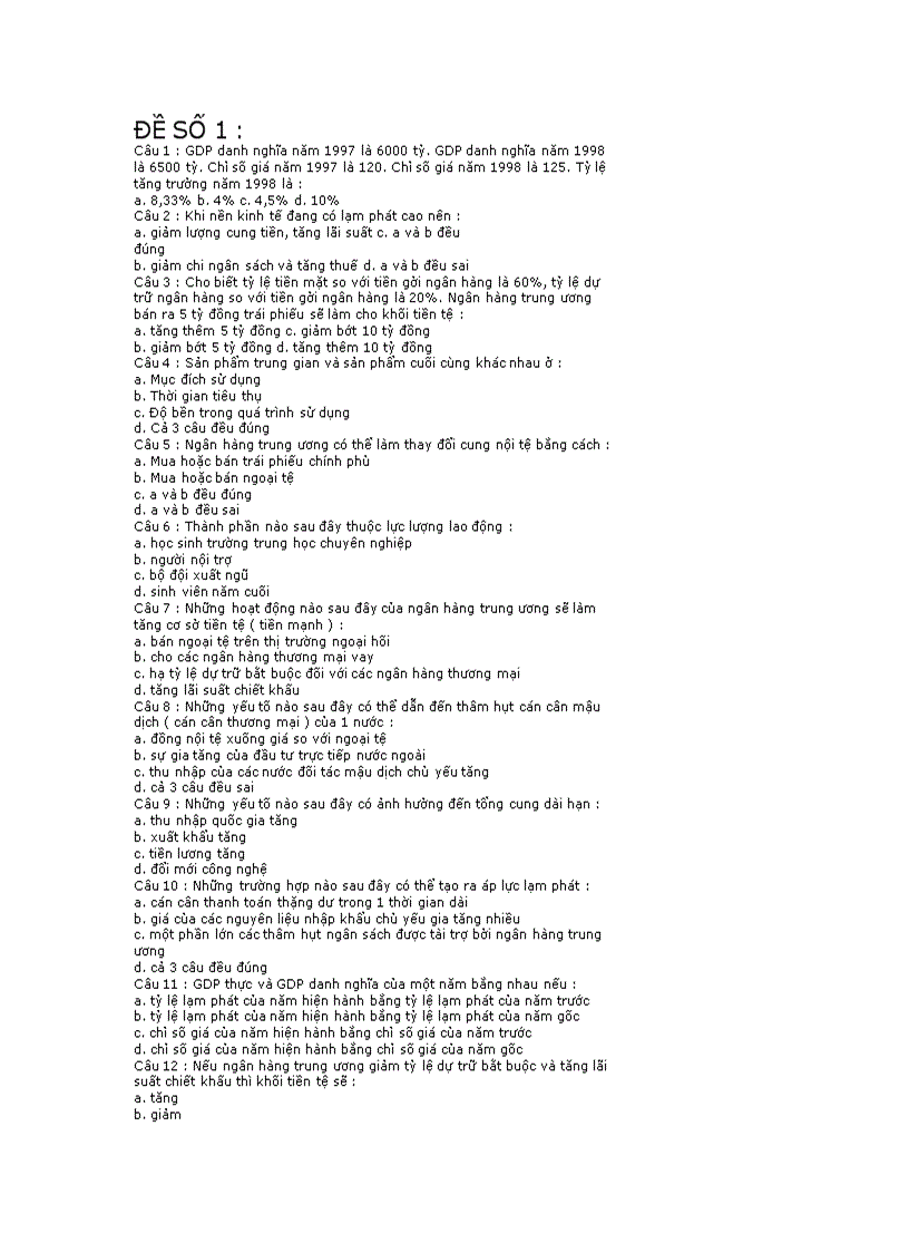 image for page Đề thi trắc nghiệm Kinh tế vĩ mô khóa trước 1