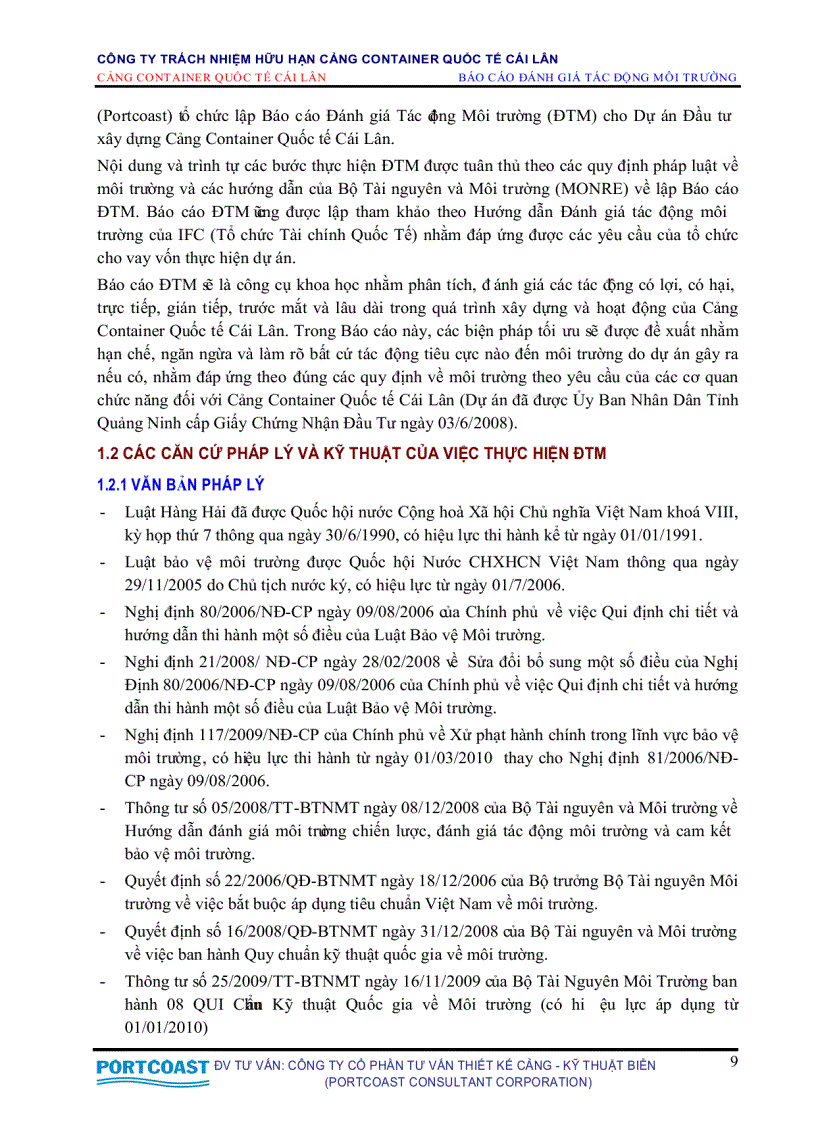 image for page Đánh giá tác động môi trường cảng container quốc tế Cái Lân