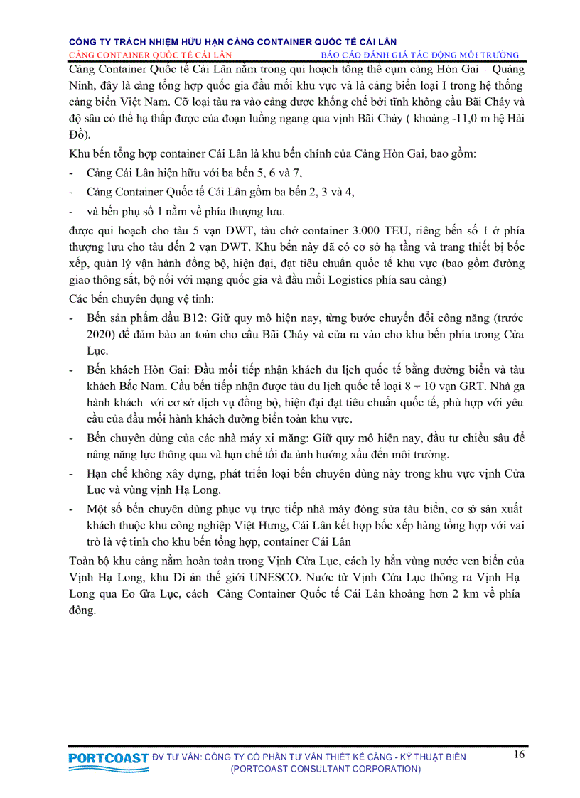 image for page Đánh giá tác động môi trường cảng container quốc tế Cái Lân