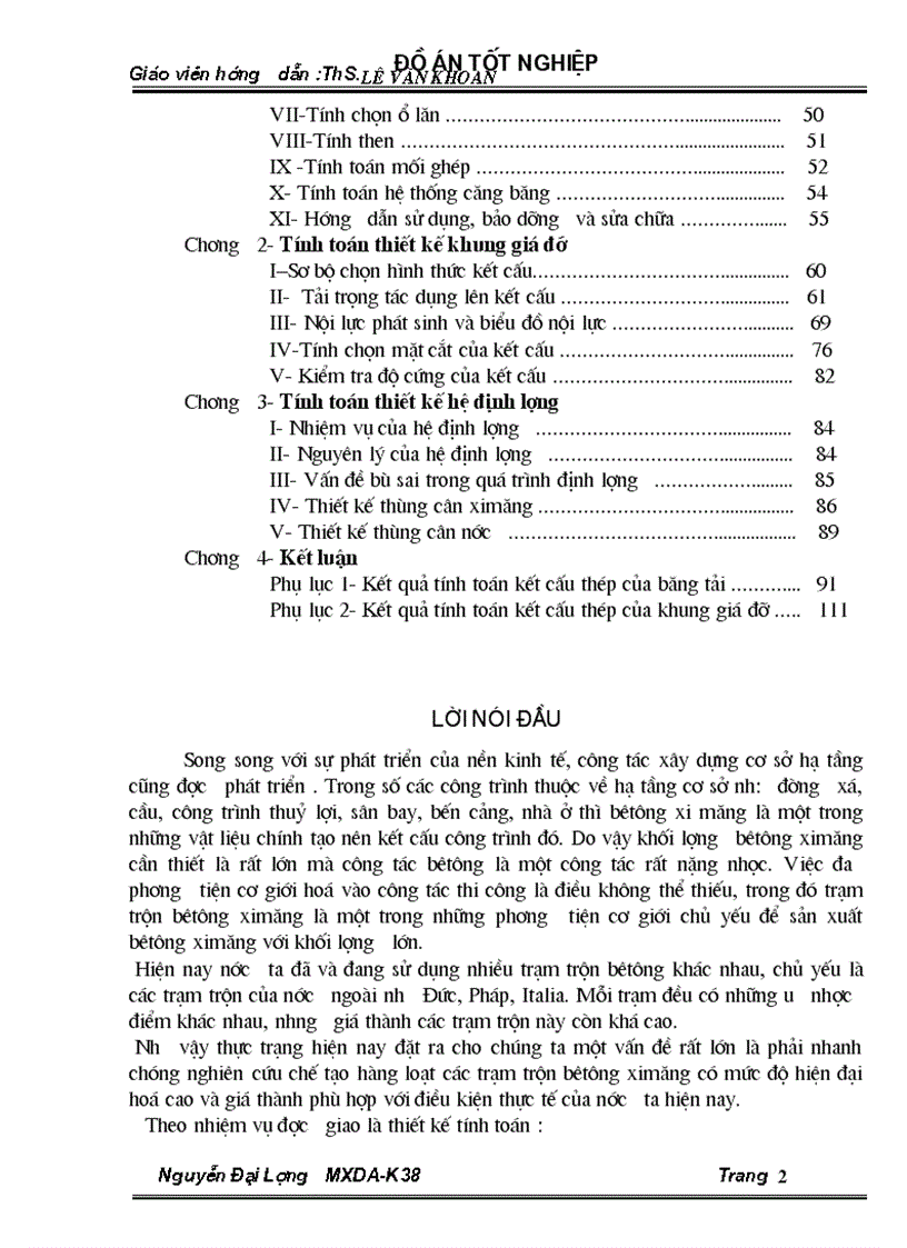 image for page Thiết kế trạm trộn bêtông ximăng có năng xuất Q 30 m3 h