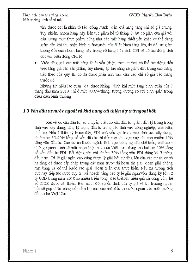 image for page Phân tích đầu tư chứng khoán Môi trường kinh tế vĩ mô