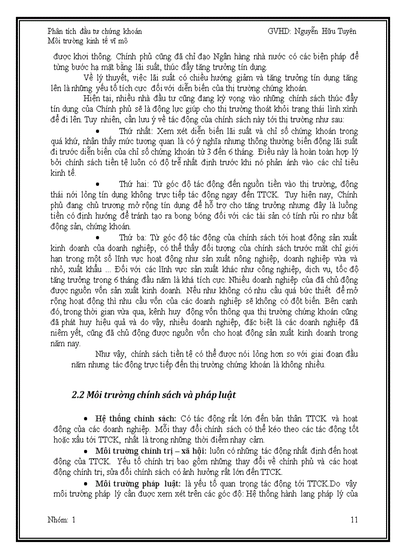 image for page Phân tích đầu tư chứng khoán Môi trường kinh tế vĩ mô