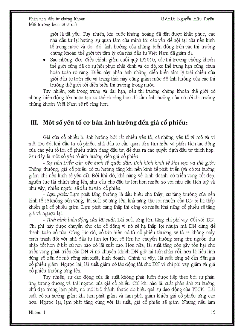 image for page Phân tích đầu tư chứng khoán Môi trường kinh tế vĩ mô