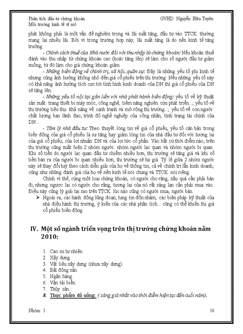 image for page Phân tích đầu tư chứng khoán Môi trường kinh tế vĩ mô