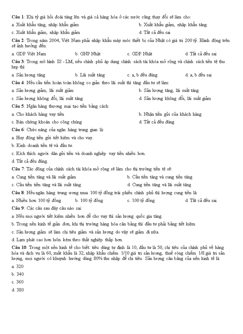 image for page Bộ đề trắc nghiệm từng chương về Kinh tế vĩ mô rất hay 3