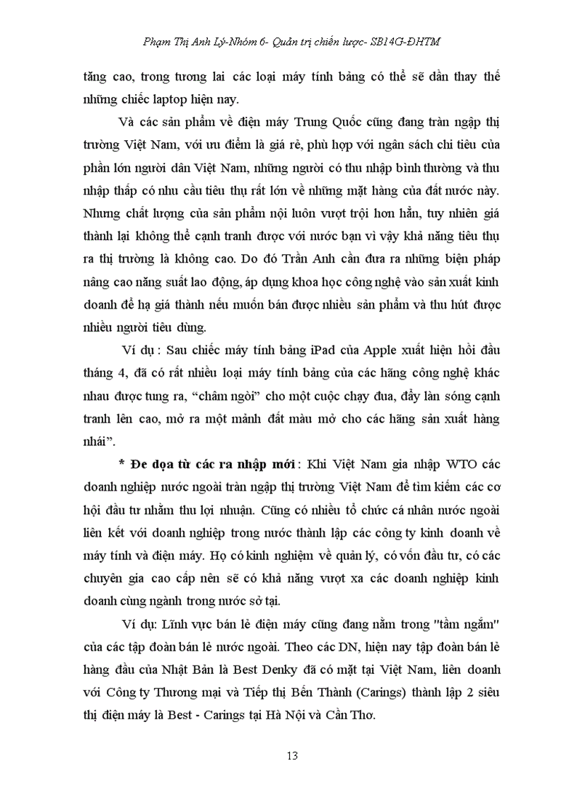 image for page Phân tích chiến lược kinh doanh của công ty cổ phần thế giới số trần anh