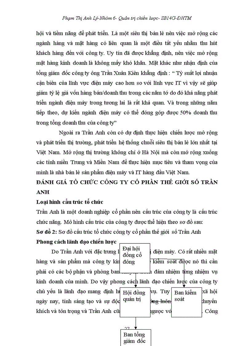 image for page Phân tích chiến lược kinh doanh của công ty cổ phần thế giới số trần anh