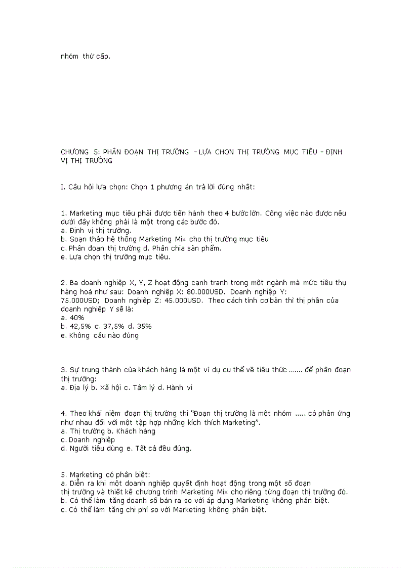 image for page Đề thi trắc nghiệm marketing kèm đáp án nè