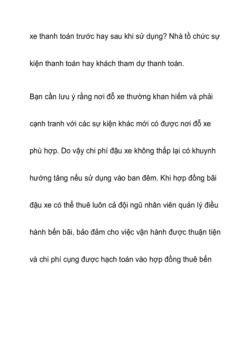 image for page Bến đỗ xe đưa đón khách tham gia sự kiện tổ chức