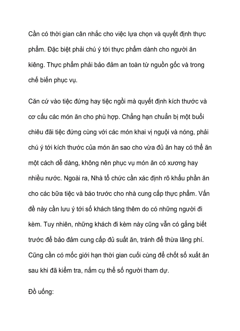 image for page Chuẩn bị đồ ăn và đồ uống trong tổ chức sự kiện