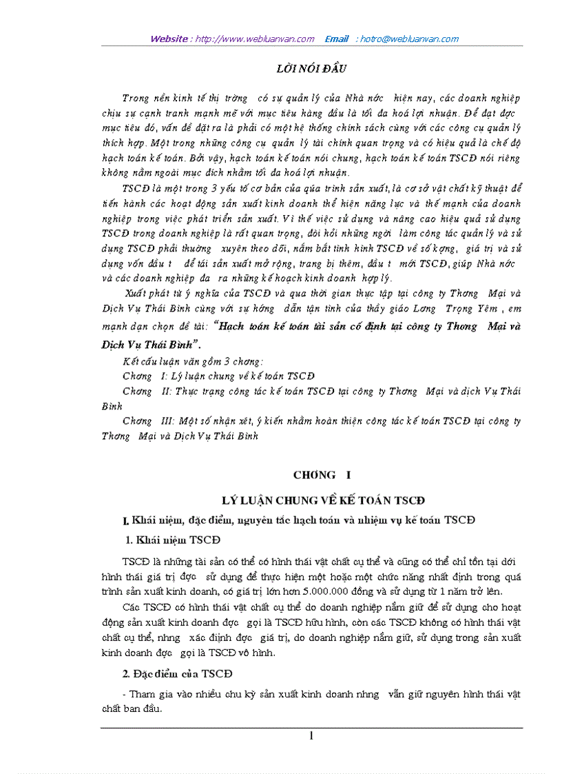 image for page Tổ chức công tác Kế toán tài sản cố định và việc nâng cao hiệu quả sử dụng tài sản cố định tại Công ty Thương mại và Dịch vụ Thái Bình