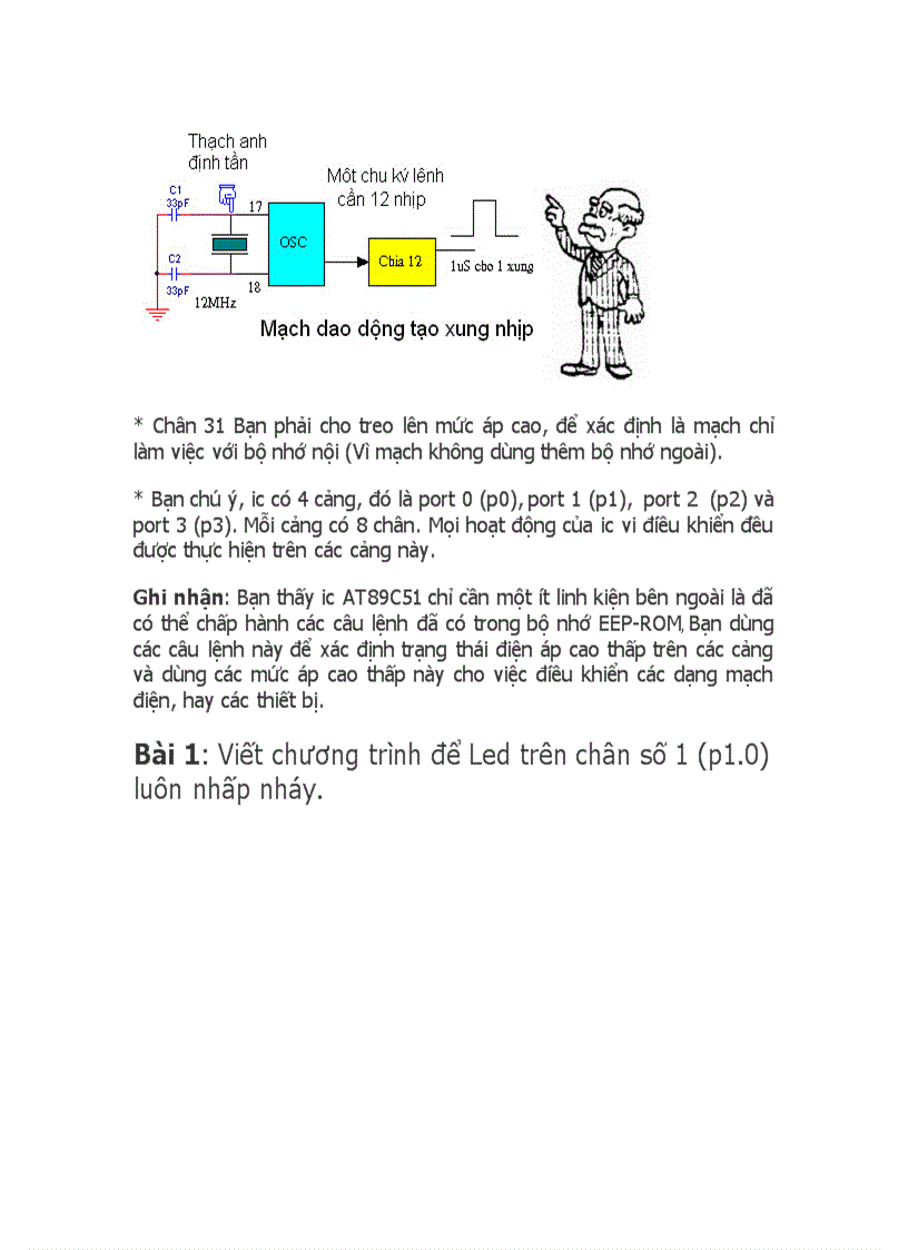 image for page Hướng dẫn Bạn viết 10 chương trình ứng dụng cơ bản cho ic vi điều khiển AT89C51