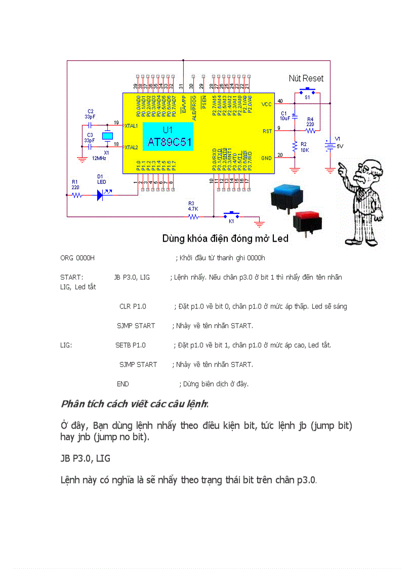 image for page Hướng dẫn Bạn viết 10 chương trình ứng dụng cơ bản cho ic vi điều khiển AT89C51