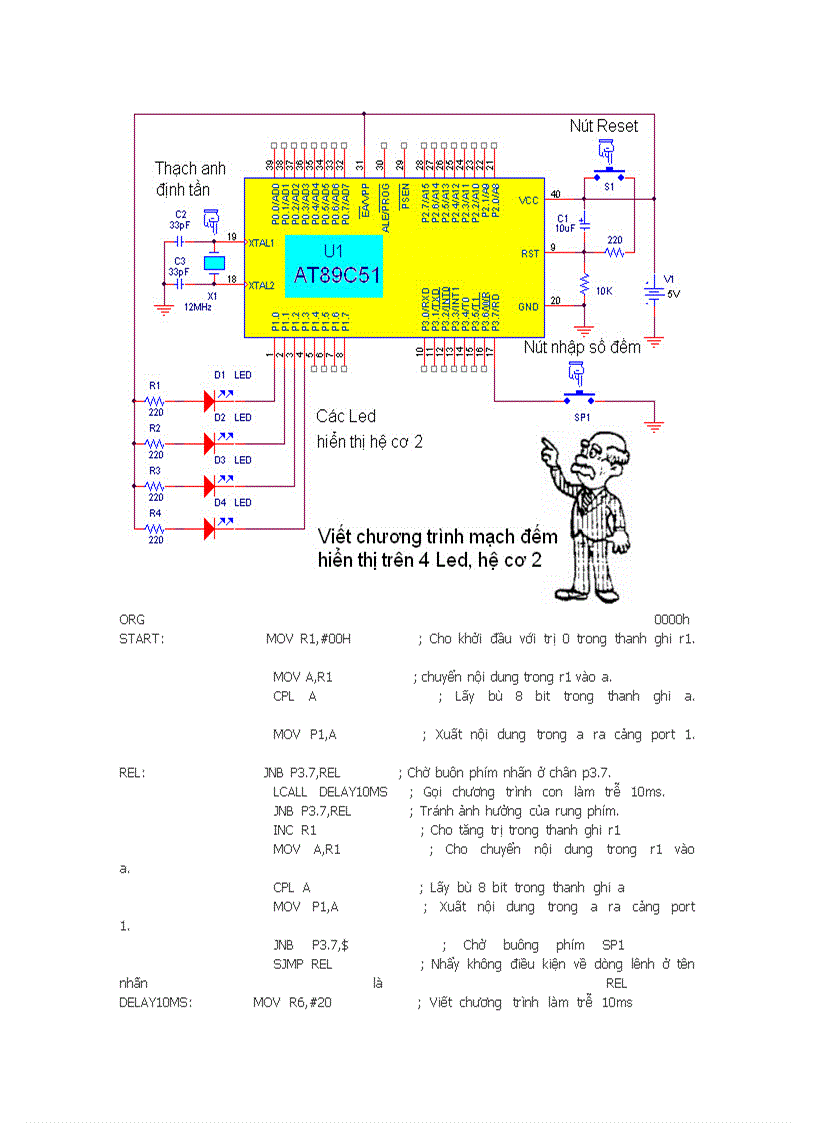 image for page Hướng dẫn Bạn viết 10 chương trình ứng dụng cơ bản cho ic vi điều khiển AT89C51