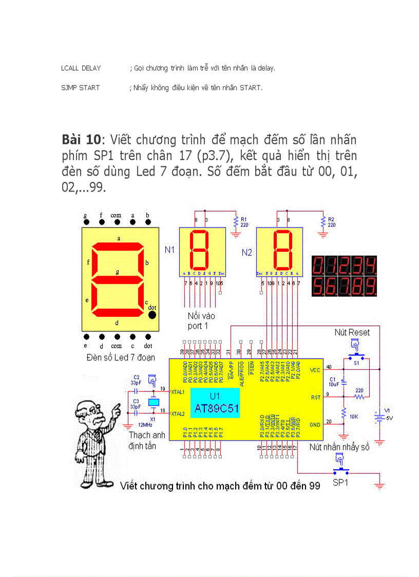 image for page Hướng dẫn Bạn viết 10 chương trình ứng dụng cơ bản cho ic vi điều khiển AT89C51