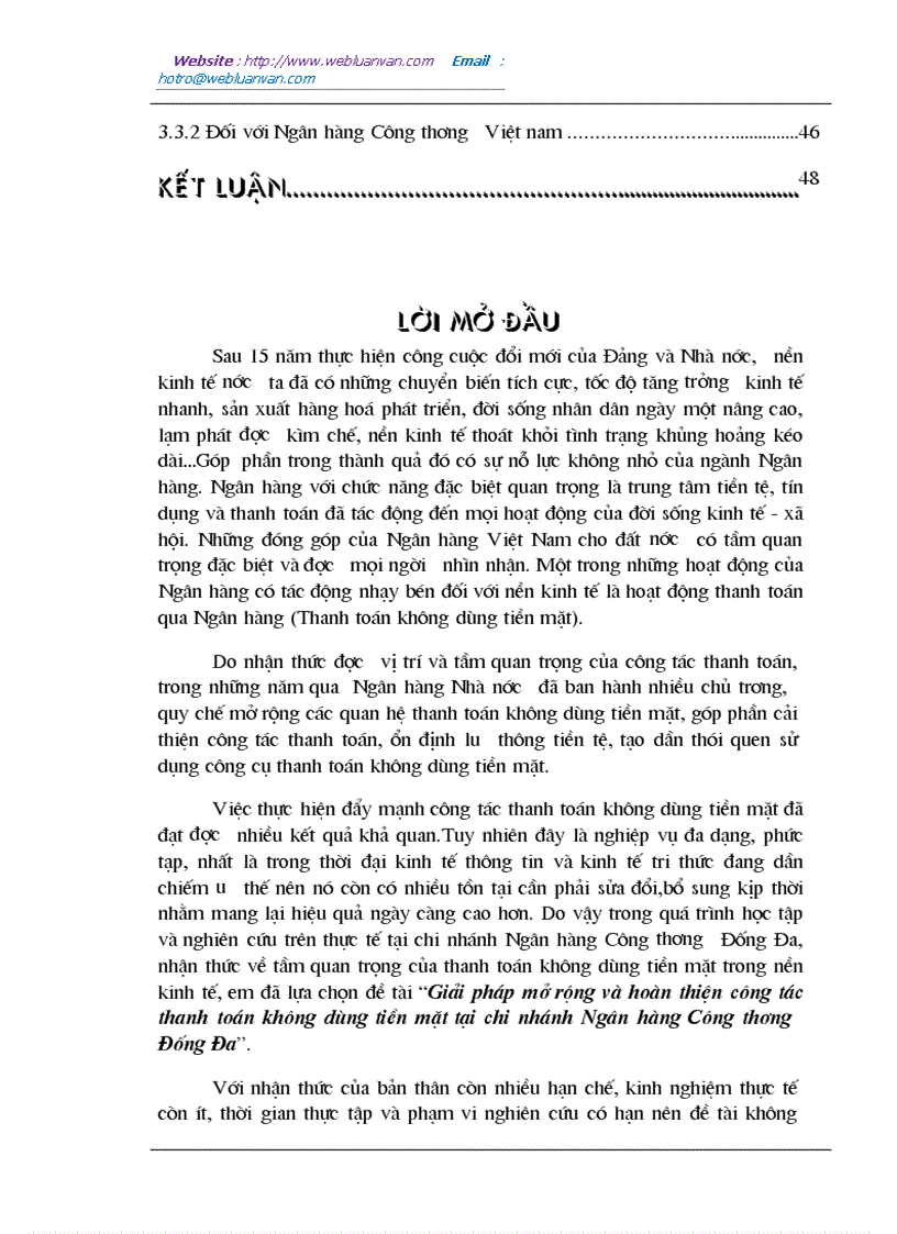 image for page Giải pháp mở rộng và hoàn thiện công tác thanh toán không dùng tiền mặt tại chi nhánh Ngân hàng Công thương Đống Đa